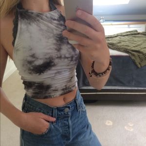 Cropped tie dye halter